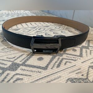Nexbelt Premium Mens Black Leather Strap Belt Ratchet Buckle 41”